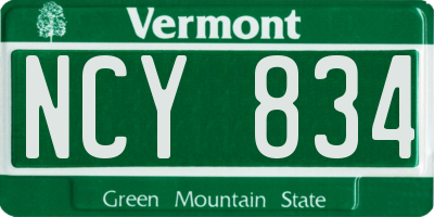 VT license plate NCY834