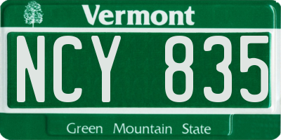 VT license plate NCY835