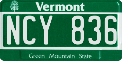 VT license plate NCY836