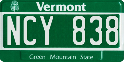 VT license plate NCY838