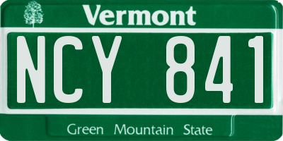 VT license plate NCY841