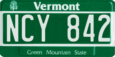 VT license plate NCY842