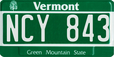 VT license plate NCY843