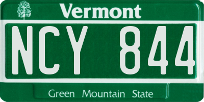 VT license plate NCY844