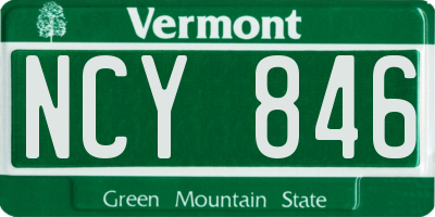 VT license plate NCY846
