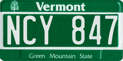 VT license plate NCY847