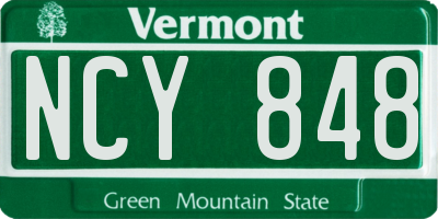 VT license plate NCY848