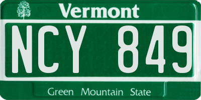 VT license plate NCY849