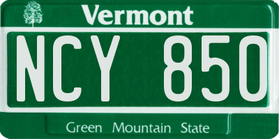 VT license plate NCY850