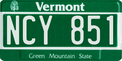 VT license plate NCY851
