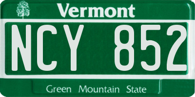 VT license plate NCY852