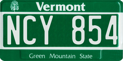 VT license plate NCY854