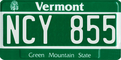 VT license plate NCY855