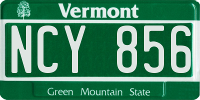VT license plate NCY856
