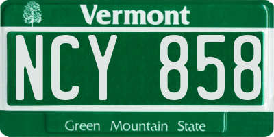 VT license plate NCY858