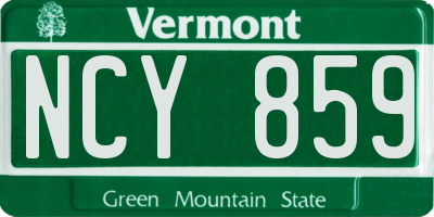 VT license plate NCY859