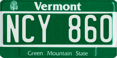 VT license plate NCY860
