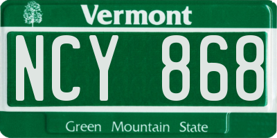 VT license plate NCY868