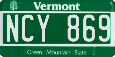 VT license plate NCY869