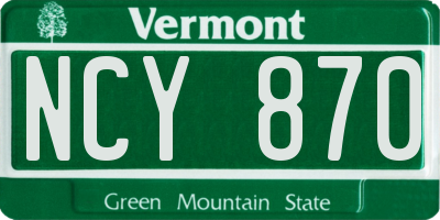 VT license plate NCY870