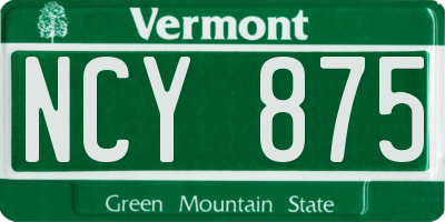 VT license plate NCY875
