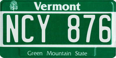 VT license plate NCY876