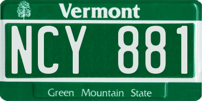 VT license plate NCY881