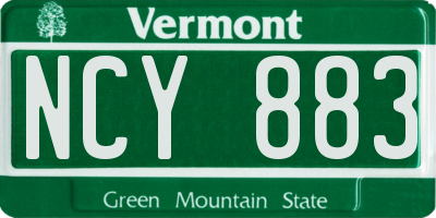 VT license plate NCY883