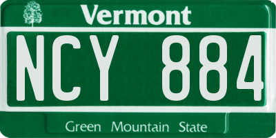 VT license plate NCY884