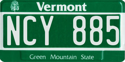 VT license plate NCY885