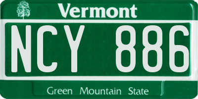 VT license plate NCY886
