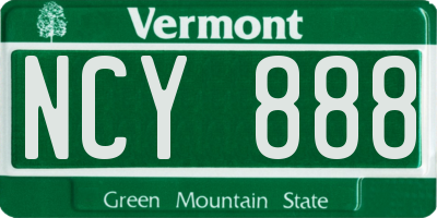 VT license plate NCY888