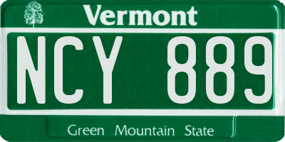 VT license plate NCY889