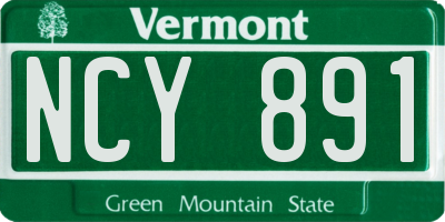 VT license plate NCY891