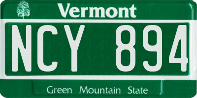 VT license plate NCY894
