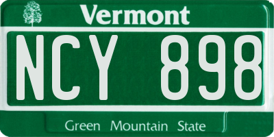 VT license plate NCY898