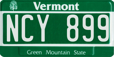 VT license plate NCY899