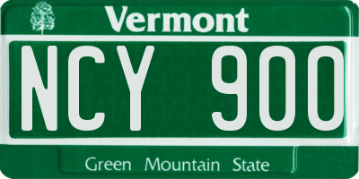 VT license plate NCY900