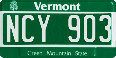 VT license plate NCY903