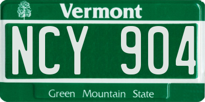 VT license plate NCY904