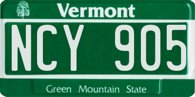 VT license plate NCY905