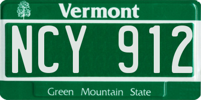 VT license plate NCY912