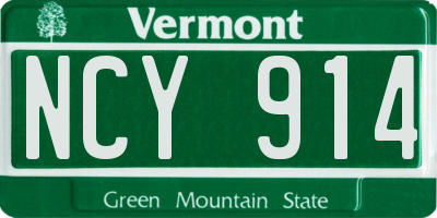 VT license plate NCY914