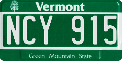 VT license plate NCY915