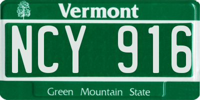 VT license plate NCY916