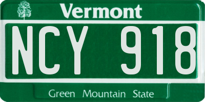 VT license plate NCY918