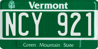 VT license plate NCY921