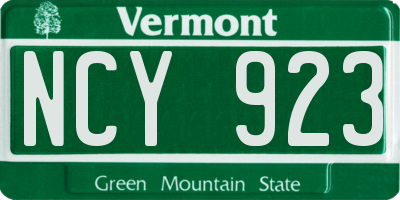 VT license plate NCY923