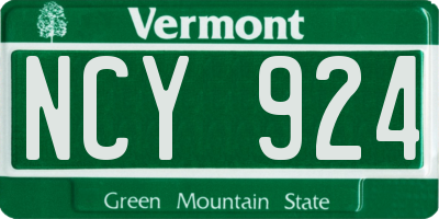 VT license plate NCY924