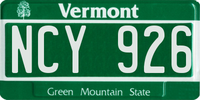 VT license plate NCY926